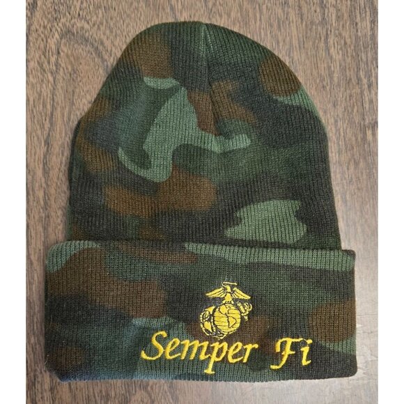 Semper Fi Marine Corp Motto Beanie Jarhead Cover Military Pride - Picture 1 of 6